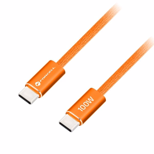 Кабель USB-C — USB-C Forcell F-Energy QC4.0 PD 5A 100W Cafule Flat 1,2 м CCFN23 оранжевый