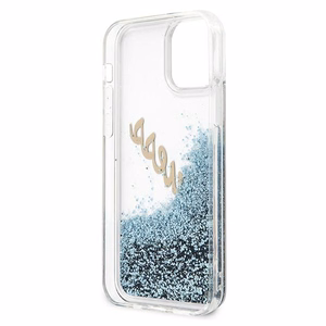 Guess GUHCP12SGLVSBL iPhone 12 mini 5.4" синий/синий жёсткий чехол Glitter Vintage Script