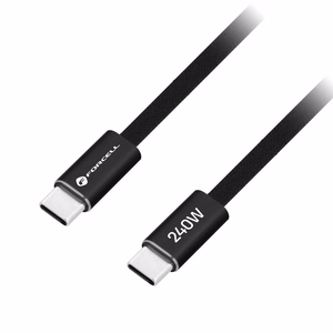 Кабель USB-C — USB-C Forcell F-Energy QC4.0 PD 5A 240W Cafule Flat 1,2 м CCFN23 чёрный