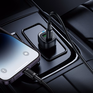 Borofone Car charger BZ34B Cloud - USB + Type C - QC 3.0 PD 38W with Type C to Lightning cable black
