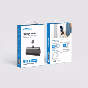 Powerbank Veger PlugOn (W0556/V0556) PD QC3.0 3A 20W 5000 mAh with a built-in connector Type C black