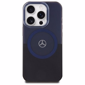Mercedes MB dvigubo sluoksnio dviejų spalvų Magnetinis dėklas iPhone 16 Pro Max telefonui - mėlynas