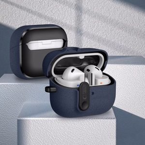"Tech-Protect" plonas dėklas su kabliuku, skirtas "Samsung Galaxy Buds 3 / 3 FE / 3 Pro" - tamsiai mėlynas