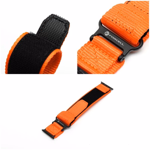 FORCELL F-DESIGN FA05 nailoninis dirželis APPLE laikrodžiui 42 / 44 / 45 / 49 mm oranžinis