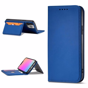 Magnet Card Case для Samsung Galaxy S23 Ultra флип-чехол кошелёк подставка синий