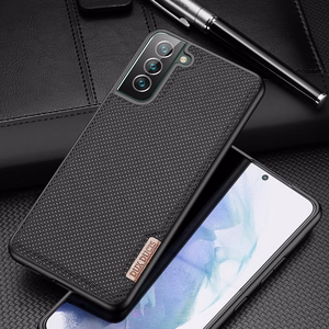 Dux Ducis Fino dėklas yra pagamintas iš nailono medžiagos Samsung Galaxy S22 + (S22 Plus) mėlynas