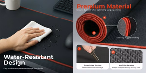 Didelis pelės kilimėlis su apsiūtais kraštais 800x300