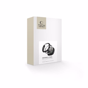 Tech-Protect Defense 2-Pack dėklas, skirtas Samsung Galaxy Watch 44mm – skaidrus ir matinis juodas