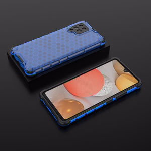Honeycomb dėklas šarvuotas su TPU buferiu Samsung Galaxy A42 5G mėlynas