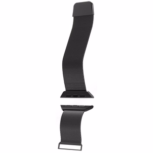 Puro „MILANESE“ dirželis Apple Watch 42 / 44 / 45 / 49 mm – juodos spalvos