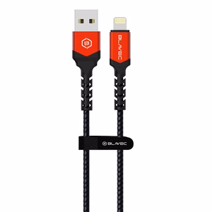 Blavec kabelis Raptor pintas - USB į Lightning - 1,5A 2 metrai Apple CarPlay (CRA-UL15BR20) juodas-raudonas