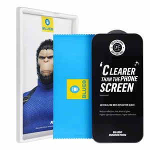 Apsauginis stiklas 5D Mr. Monkey stiklas - Apple iPhone 17 Pro Max juodas (Stiprus Premium AR)