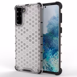 Korinio dizaino dėklas šarvuotas dangtis su geliniu rėmeliu Samsung Galaxy S22 + (S22 Plus) skaidrus