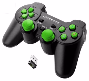 Esperanza EGG108G игровой геймпад чёрный зелёный USB 2.0 аналоговый/цифровой ПК, Playstation 3