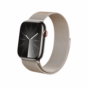 Crong Milano Steel nerūdijančiojo plieno dirželis, skirtas Apple Watch 38 / 40 / 41 mm ir 42 mm (Series 10 / 11), šampano spalvos