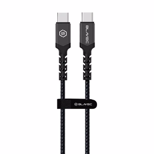 Blavec Кабель Raptor плетёный - Type C to Type C - PD 100W 5A 2 метра Apple CarPlay/Android Auto (CRA-CC5BG20) чёрно-серый