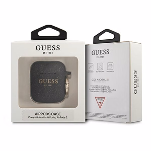 Guess GUA2SGGEK чехол AirPods чёрный/чёрный Silicone Glitter