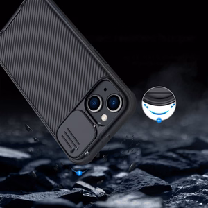 Nillkin CamShield Pro Magnetinis dėklas iPhone 14 Plus dėklas su kameros apsauga mėlynas (su MagSafe)
