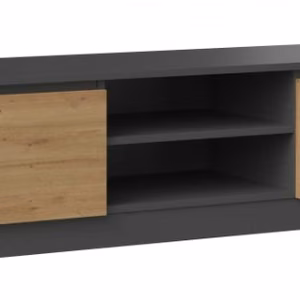 Top E Shop RTV 140 – TV stand with 2 shelves, anthracite/Artisan oak