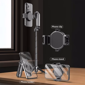 Blavec Selfie lazda Aluminium Coco Mini P-05 MagSafe trikojis stovas + nuotolinio valdymo + laikiklis 0,41 metro - juodas