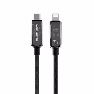 Кабель WEKOME WDC-181 Vanguard Series USB-C–Lightning для зарядки и передачи данных, 1 м, PD 20 W, чёрный