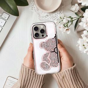 Чехол для iPhone 16 PRO MAX Teddy Bear розовый