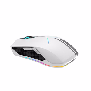Machenike M721 belaidė žaidimų pelė, 10000 DPI, su RGB apšvietimu, balta