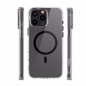 Etteri Spalvotas Magnetinis dėklas telefonui iPhone 15 Pro 6,1" juodas