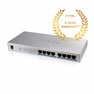 Zyxel GS1008HP Ne-valdomas Gigabit Ethernet (10/100/1000) Maitinimas per Eternetą (PoE) Pilka