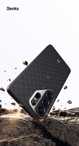 Benks Magnetic Armor Pro Grid Kevlar чехол Metal Frame 600D (H050) для Samsung Galaxy S26 Ultra чёрный