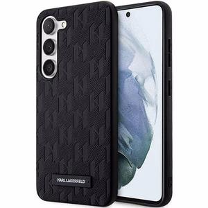 Karl Lagerfeld KLHCS23SSAKLHPK S23 S911 жёсткий чехол чёрный/чёрный Saffiano Mono с металлическим логотипом