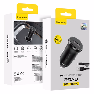 Blavec Car charger BS-01A-C Road - USB - QC 3.0 18W with USB to Type C cable (CCBS01ACR-UB) black