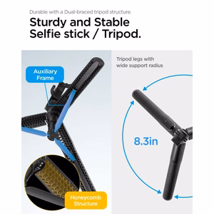 Spigen S560W Bluetooth asmenukių lazda ir trikojis juodas