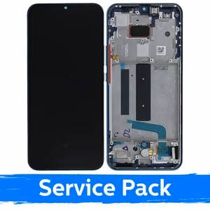 LCD дисплей для Xiaomi Mi 10 Lite 5G с рамкой Aurora Blue (Service Pack)