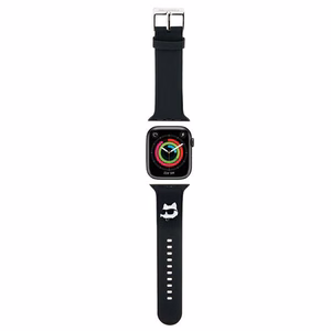 Karl Lagerfeld 3D резиновый ремешок Choupette Heads Apple Watch 38/40/41mm - черный