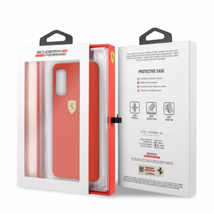 Ferrari Silikoninis dėklas telefonui Samsung Galaxy S20 - raudonas