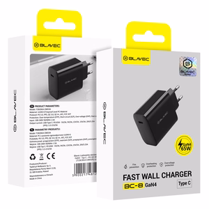 Blavec sieninis įkroviklis BC-8 GaN4 - Type C - PD QC 65W 3A (TCBC8G4-CB653A) juodas