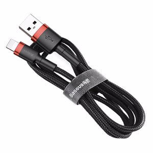 Baseus kabelis Cafule USB - Lightning 0,5m 2,4A raudonas-juodas