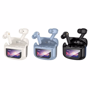 Wireless earphones Hoco with touch screen TWS ANC ENC EQ21 blue