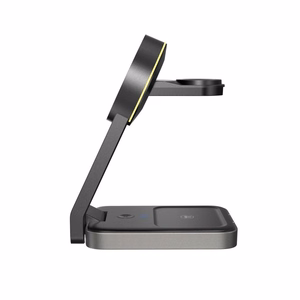 Tech-Protect QI15W-A28 MagSafe 3 в 1 индуктивное зарядное устройство с подставкой для смартфона Apple Watch AirPods - чёрный