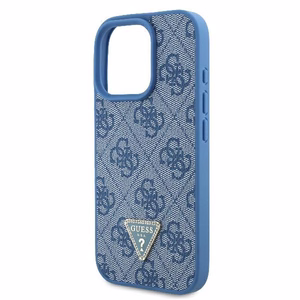 Guess Odinis Metalinis Logotipas Strass Crossbody dėklas telefonui iPhone 16 Pro - mėlynas