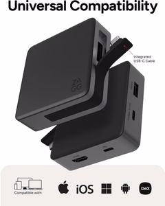 USB-C-концентратор ZAGG на 4 порта, чёрный / серый
