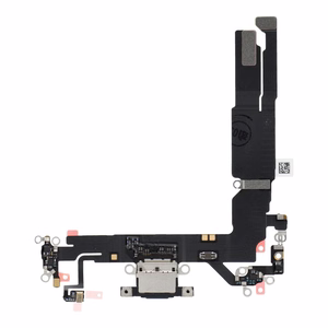 Originalus iš donorinio įrenginio išimtas „iPhone 16“ USB įkrovimo lizdo šleifas – juodas
