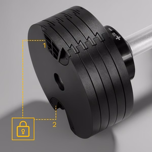REBEL ACTIVE automatinis ketaus hantelis, 36 kg, 2 kg žingsniai
