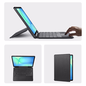 Dux Ducis DK serijos klaviatūros dėklas Samsung Tab S10 FE+ (Plus) su apšvietimu, juodas