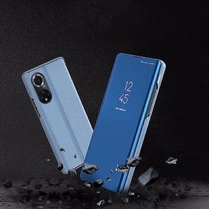Dėklas telefonui Clear View Huawei nova 9 flip dėklas juodas