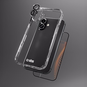 Набор SBS с технологией D3O для iPhone 16 - чехол + стекло для экрана и камеры - прозрачный