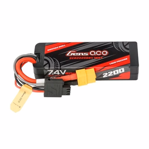 Аккумулятор Lipo Gens ace G-Tech 2200 мА·ч, 7,4 В, 2S1P, 60C, GRP-76 в жестком корпусе с разъемом XT60