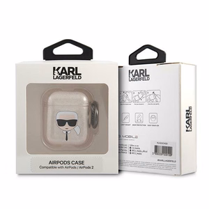 Karl Lagerfeld Glitter Karl's Head чехол для AirPods 1/2 - золотой