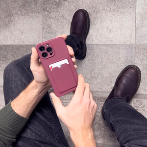 Card Armor dėklas maišelis iPhone XS Max kortelės piniginė silikoninis šarvas oro pagalvė - rožinė